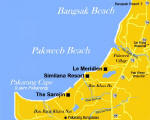Karte mit allen Hotels vom Bang Sak Beach & Pak Weeb Beach