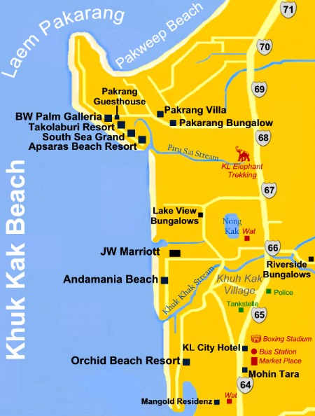 Map 2006 - Khao Lak Khuh Kak Beach & Cape Coral (Laem Pakarang)