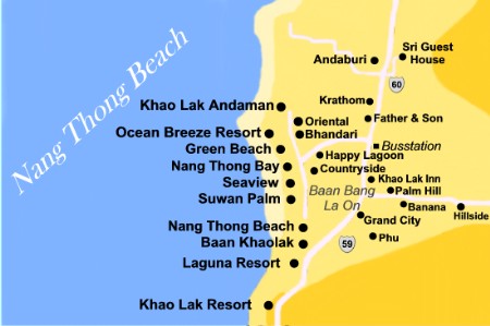 Nang Thong Beach Khao Lak - Khaolak Map