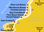 Karte mit allen Hotels vom Sunset Beach & Lamru Nationalpark